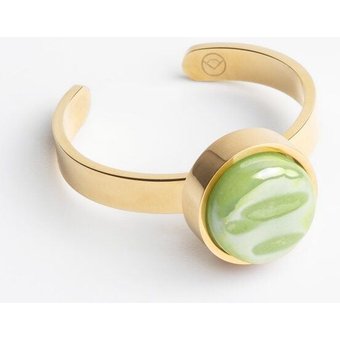 ALEXASCHA Größenverstellbarer Ring mit Stein | Goldring