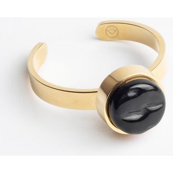 ALEXASCHA Größenverstellbarer Ring mit Stein | Goldring