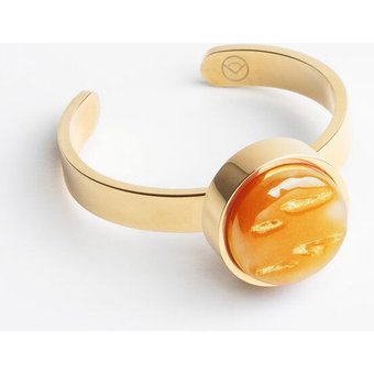 ALEXASCHA Größenverstellbarer Ring mit Stein | Goldring