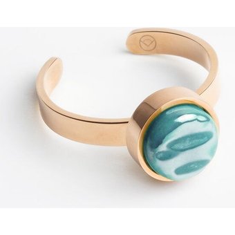 ALEXASCHA Größenverstellbarer Ring mit Stein | Roségold