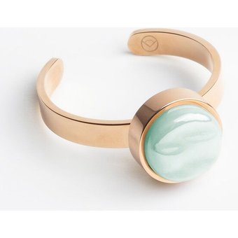 ALEXASCHA Größenverstellbarer Ring mit Stein | Roségold