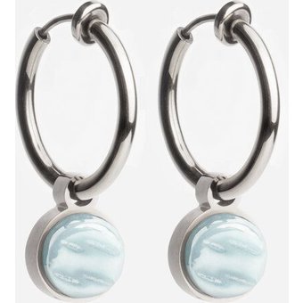 ALEXASCHA Silber Clip Creolen mit Anhänger | Mix & Match