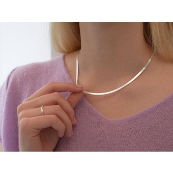 BELLYBIRD Jewellery SCHLANGENKETTE - 925 Silber oder 925 Silber vergoldet, bewegliches Gliederband