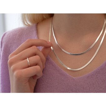 BELLYBIRD Jewellery SCHLANGENKETTE - 925 Silber oder 925 Silber vergoldet, bewegliches Gliederband