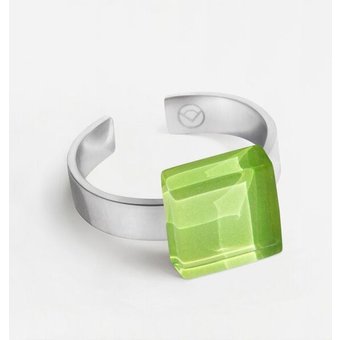 ALEXASCHA Geometrischer Ring aus Glas, mini | PUREFORM