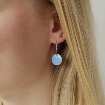 BELLYBIRD Jewellery Ohrringe - emailliertes Plättchen, Anhänger aus Silber mit Emaille