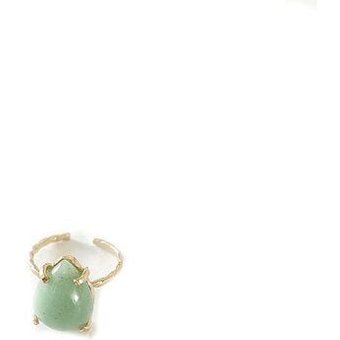 Crystal and Sage Aventurin Ring gold filled 18 Karat