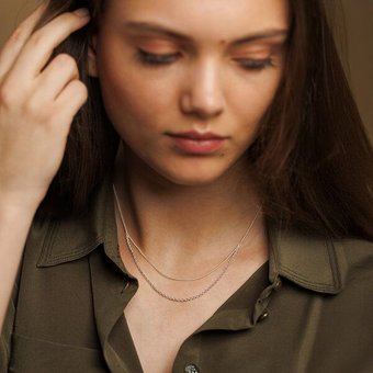 ChristinaPauls Slow jewellery Zarte doppelreihige Kette Mea in Gold und Silber