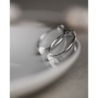 lille mus Creolen 'Herz' 925 Silber / vergoldet