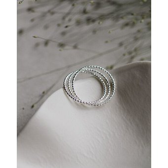 lille mus Ring 'Triple Glitzer' 925 Silber / vergoldet