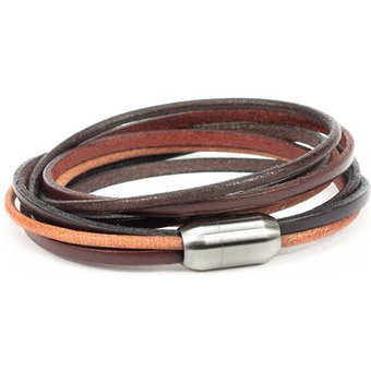 Simaru Echtleder- /Wickelarmband fĂĽr Damen & Herren mit Magnetverschluss
