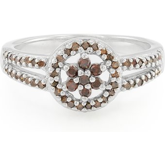 Fancy-Diamant-Silberring