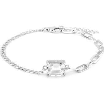 WeiĂźer Topas-Silberarmband