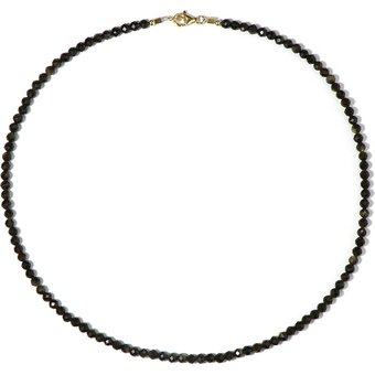 Gold-Obsidian-Silberhalskette