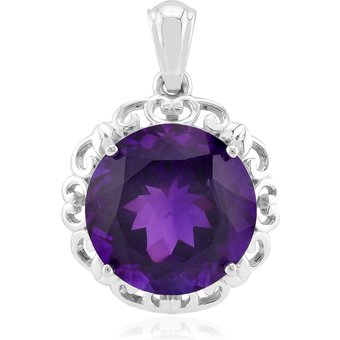 Sambia-Amethyst-Silberanhänger