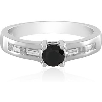 Schwarzer Spinell-Silberring