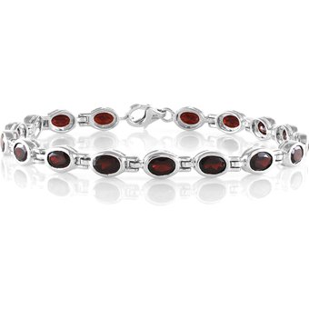 Mosambik-Granat-Silberarmband