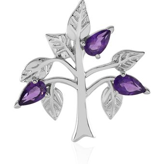 Sambia-Amethyst-Silberanhänger