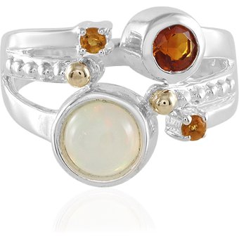 Edelstein-Silberring mit Gold (Granulieren)