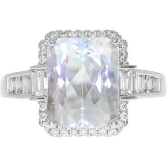 Regenbogen-Mondstein-Goldring (CIRARI)
