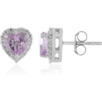 Lavendel-Amethyst-Silberohrringe