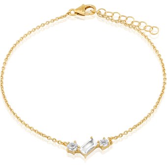 Weißer Topas-Silberarmband