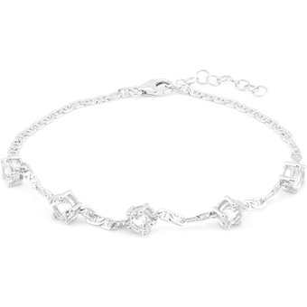 Weißer Topas-Silberarmband