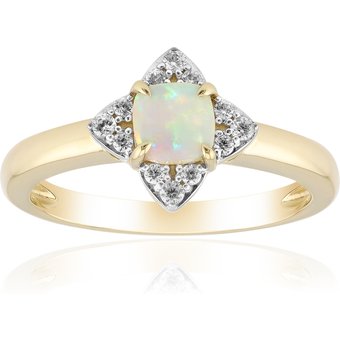 Brasilianischer Weißer Opal-Goldring