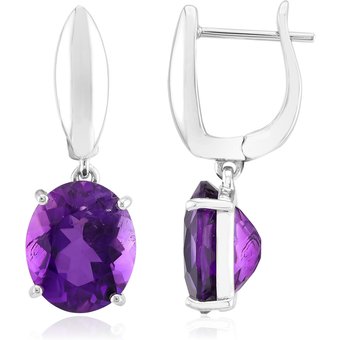 Sambia-Amethyst-Silberohrringe