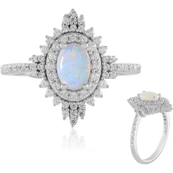 Australischer Opal-Silberring