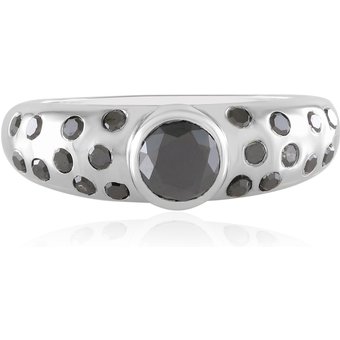 Schwarzer Brillant-Goldring