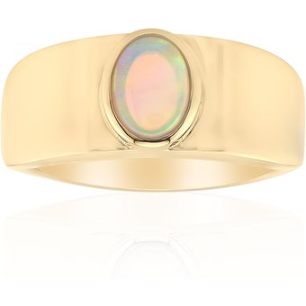 Lightning Ridge-Schwarzer Crystal-Opal-Goldring (Mark Tremonti)
