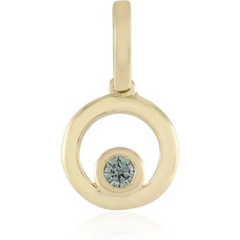 Himmelblauer SI2 Brillant-Goldanhänger