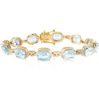 Himmelblauer Topas-Silberarmband