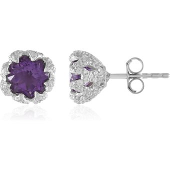 Marokkanischer Amethyst-Silberohrringe (de Melo)