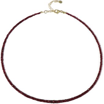Tansania-Rubin-Silberhalskette