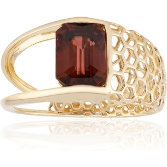 Pinkfarbener Zirkon-Goldring (Ornaments by de Melo)