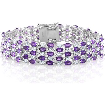 Sambia-Amethyst-Silberarmband