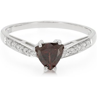 Roter Zirkon-Silberring