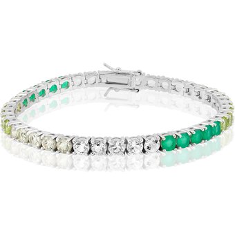 Edelstein-Silberarmband