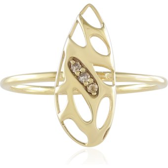 I2 Champagner-Diamant-Goldring (Ornaments by de Melo)