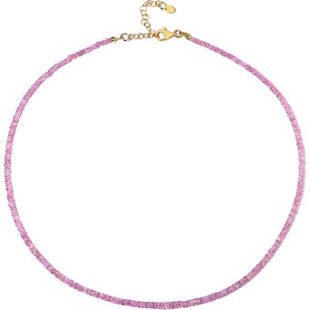 Pinkfarbener Ceylon-Saphir-Silberhalskette