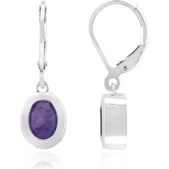 Purpurfarbener Pastell-Quarz-Silberohrringe (MONOSONO COLLECTION)
