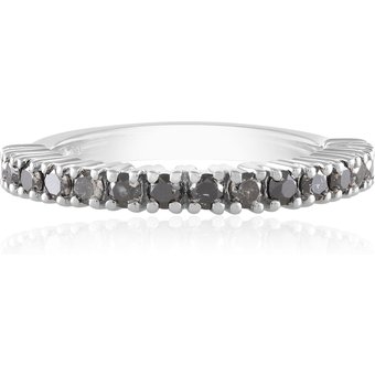 Schwarzer Brillant-Silberring