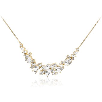 Weißer Topas-Silbercollier