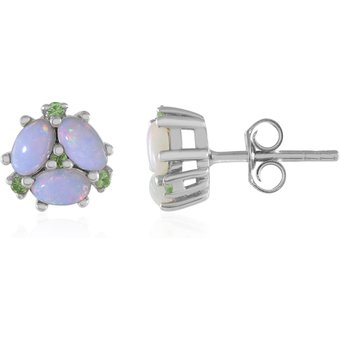 Australischer Opal-Silberohrringe