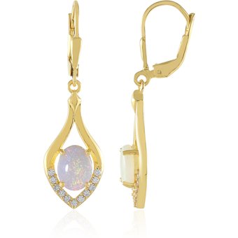Australischer Opal-Silberohrringe