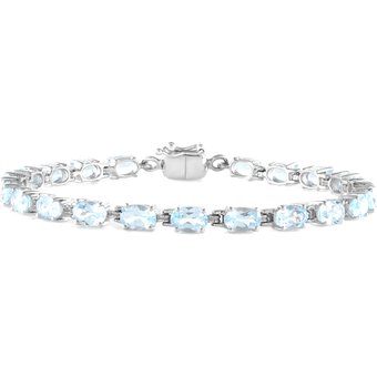 Himmelblauer Topas-Silberarmband