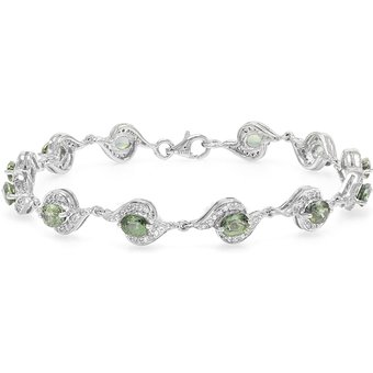 Nicht erhitzter Pfauen-Saphir-Silberarmband