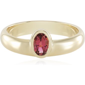 Nigerianischer Pinkfarbener Turmalin-Goldring (Adela Gold)